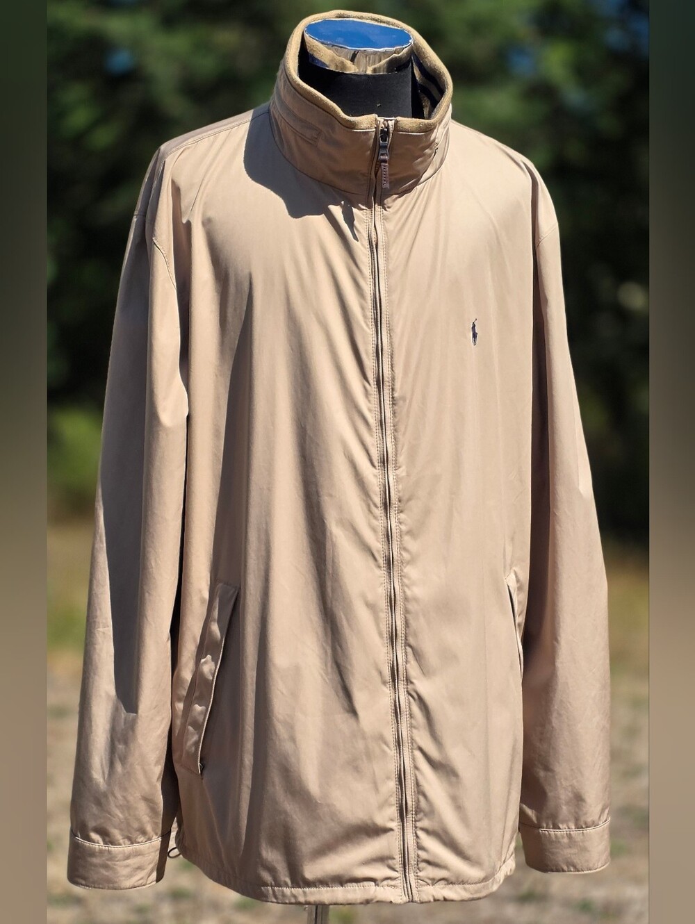 Polo Ralph Lauren Mens Bi Swing Jacket Khaki Tan Windbreaker Jacket 2XL Tall